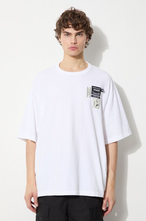 Undercover Pamučna majica Undercover Tee za muškarce, boja: bijela, s aplikacijom, UC1D4807.4