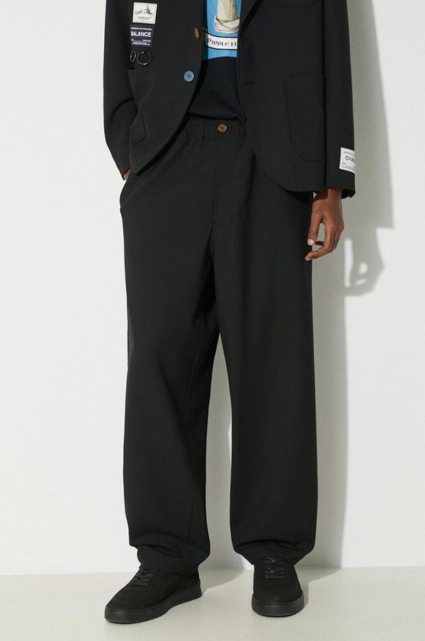Undercover Vunene hlače Undercover Pants boja: crna, ravni kroj, UC1D4510