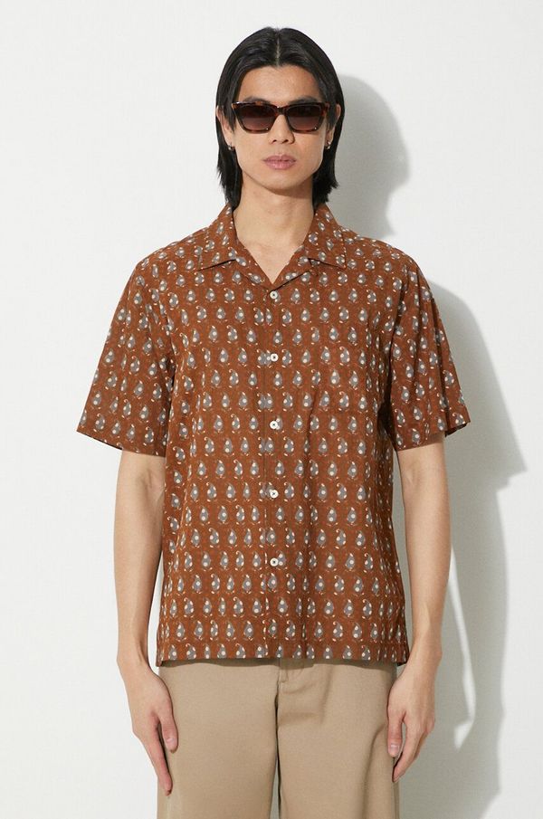 Universal Works Pamučna košulja Universal Works Road Shirt za muškarce, boja: smeđa, regular, 30179.BROWN