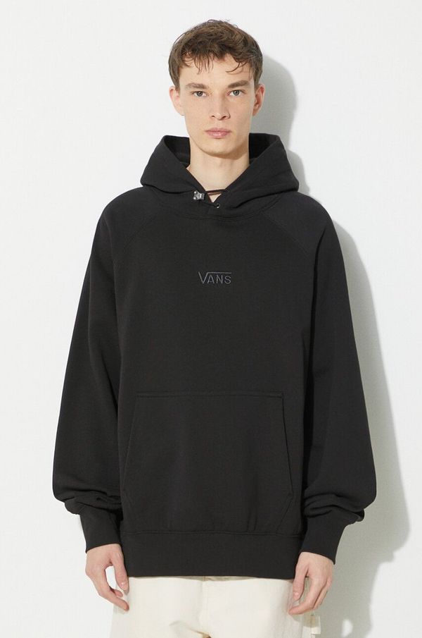 Vans Pamučna dukserica Vans Premium Standards Hoodie Fleece LX za muškarce, boja: crna, s kapuljačom, bez uzorka, VN000GZ1BLK1