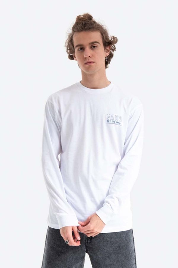 Vans Pamučna majica dugih rukava Vans Moonstone Beach boja: bijela, s tiskom, VN0A54DFWHT-white