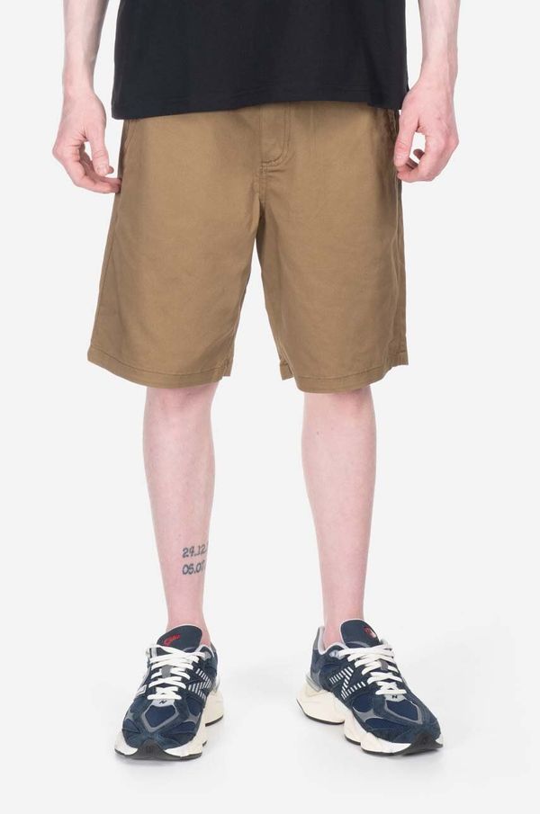 Vans Pamučne kratke hlače Vans Authentic Stretch boja: smeđa, glatki materijal, VN0A5FECDZ9-brown