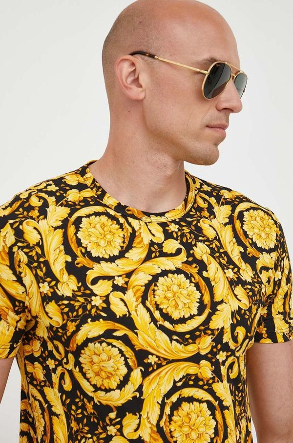Versace Majica kratkih rukava Versace za muškarce, boja: crna, s uzorkom