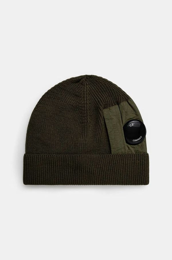 C.P. Company Vunena kapa C.P. Company Knit Cap boja: zelena, vunena, 17CMAC297A005509A