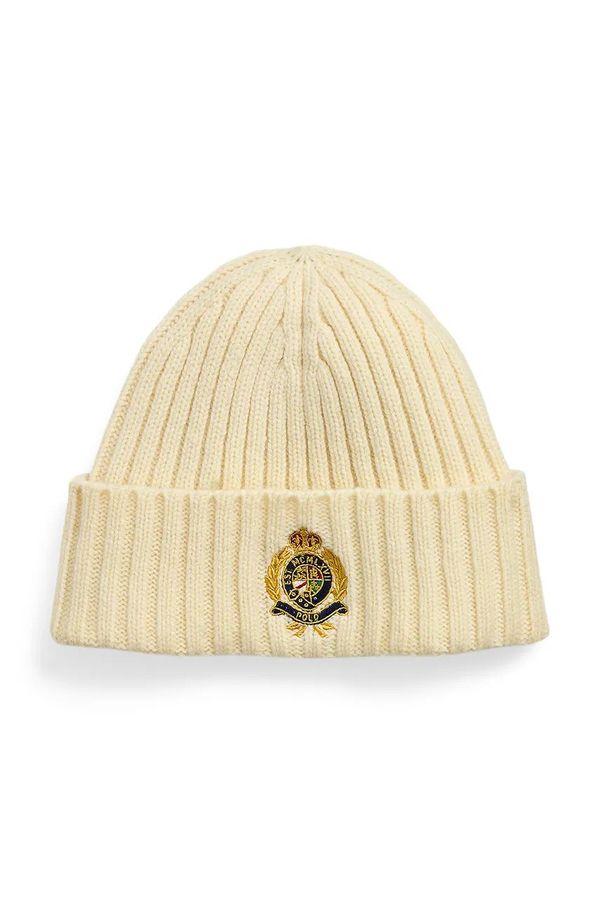 Polo Ralph Lauren Vunena kapa Polo Ralph Lauren boja: bež, od debelog pletiva, vunena, 455961984