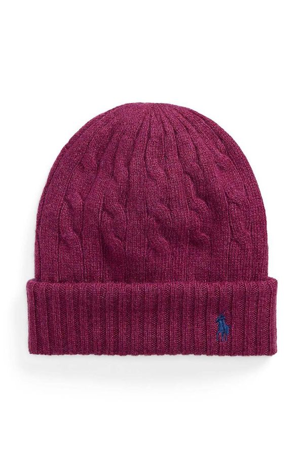 Polo Ralph Lauren Vunena kapa Polo Ralph Lauren boja: ljubičasta, od debelog pletiva, pamučna, 455956315