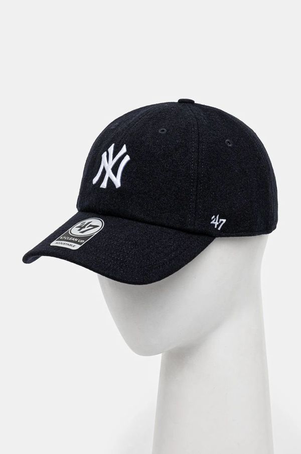 Sporty & Rich Vunena kapa sa šiltom Sporty & Rich Yankees Serif Wool boja: tamno plava, s aplikacijom, AC060505634BL32