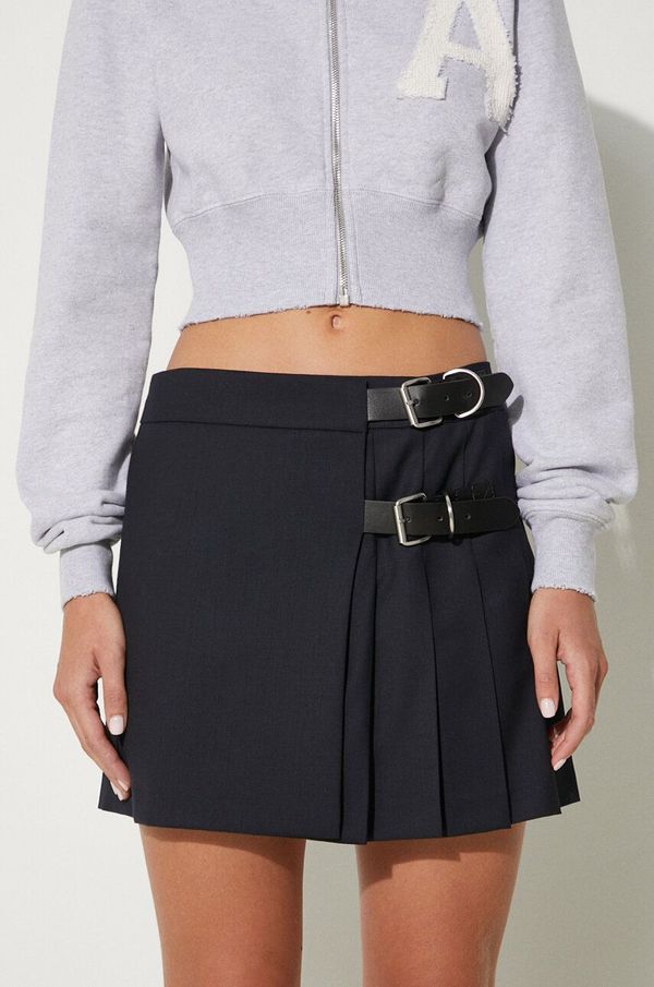 Ambush Vunena suknja AMBUSH Belts Mini Skirt boja: tamno plava, mini, širi se prema dolje, BWCU006F24FAB0014600