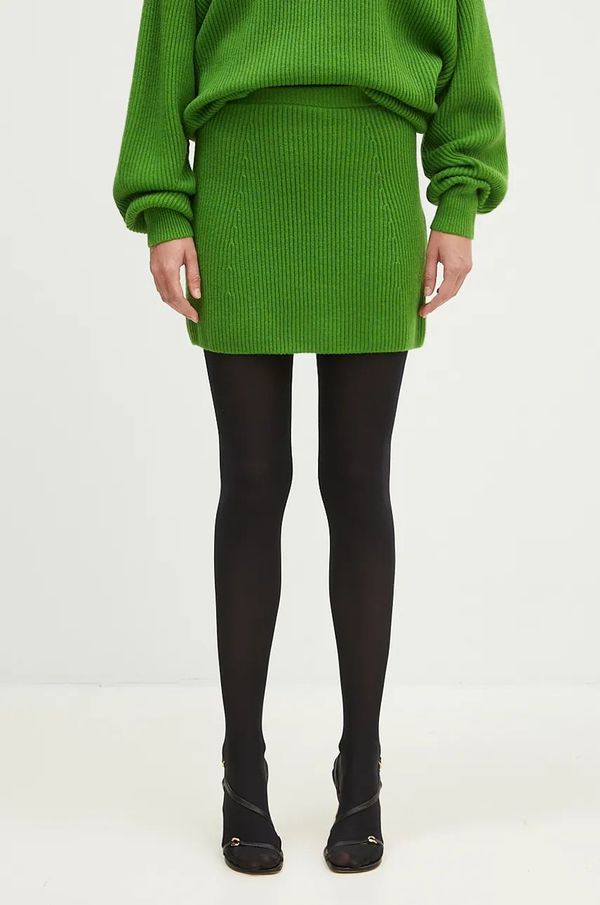 Sportmax Vunena suknja Sportmax Teiera boja: zelena, mini, ravna, 2422306012600