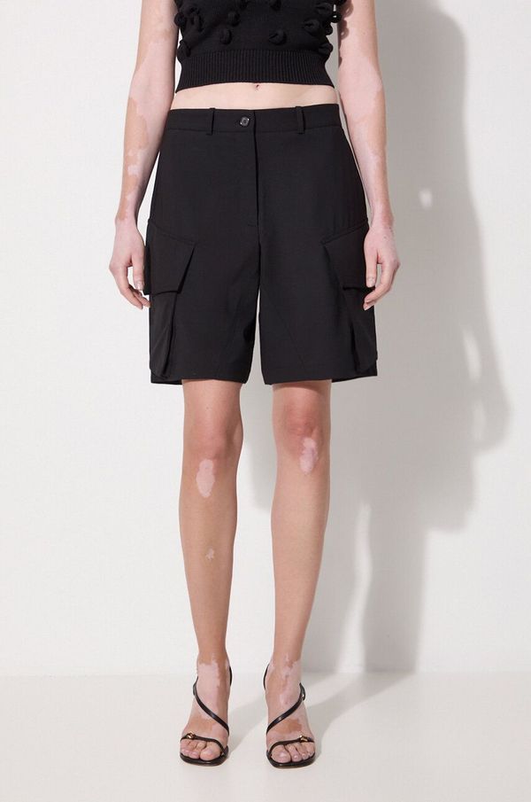JW Anderson Vunene kratke hlače JW Anderson Cargo Tailored Shorts boja: crna, bez uzorka, visoki struk, SR0094.PG1321.999