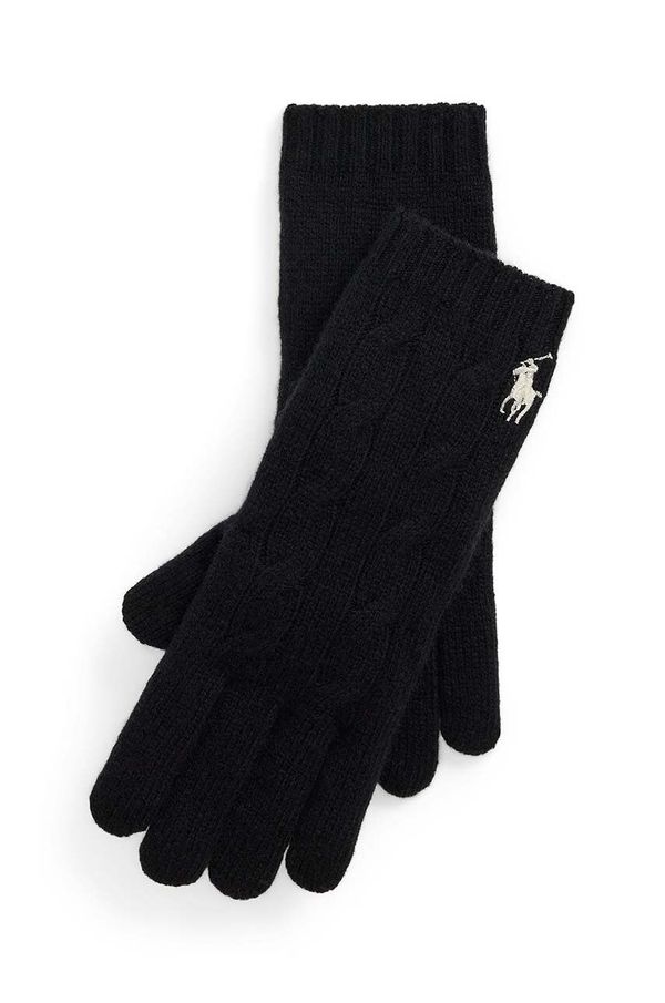 Polo Ralph Lauren Vunene rukavice Polo Ralph Lauren boja: crna, 455956295