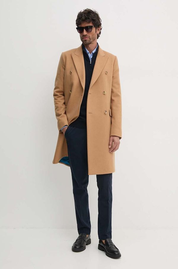 Paul Smith Vuneni kaput Paul Smith boja: smeđa, za prijelazno razdoblje, kopčanje u dva reda, M1R-224P-N00110