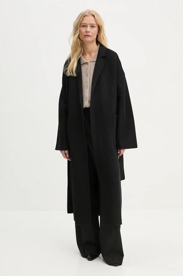 Stand Studio Vuneni kaput Stand Studio Claudine Long Coat boja: crna, za prijelazno razdoblje, 61218-8550