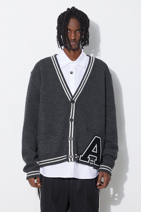 Ambush Vuneni kardigan AMBUSH A Patch Knit Cardigan boja: siva, BMHB003S24KNI