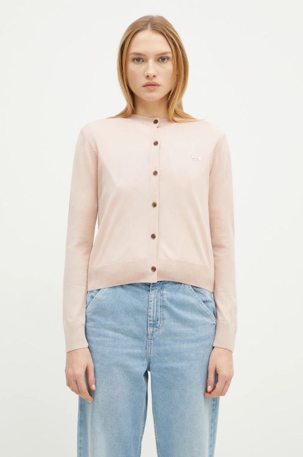 Maison Kitsuné Vuneni kardigan Maison Kitsuné Baby Fox Patch boja: narančasta, lagani, MW00507KT1036