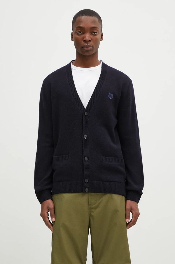 Maison Kitsuné Vuneni kardigan Maison Kitsuné Bold Fox Head Patch boja: tamno plava, NM00506KT1006
