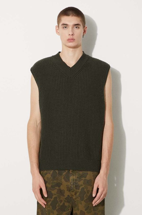 Carhartt WIP Vuneni prsluk Carhartt WIP Marlon Vest Sweater boja: zelena, I033909.666XX