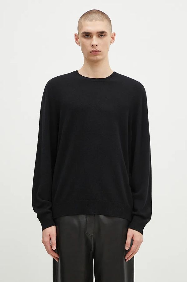 032C Vuneni pulover 032C Logo Cashmere Blend Sweater za muškarce, boja: crna, lagani, F24-URK-1571-000