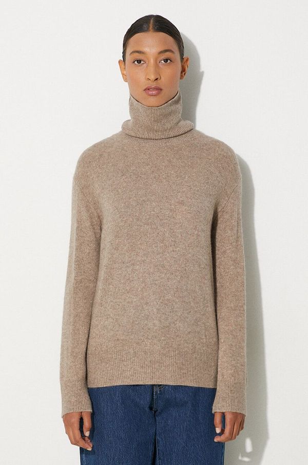 A.P.C. Vuneni pulover A.P.C. Pull Amal za žene, boja: bež, s dolčevitom, WYAAD-F23374