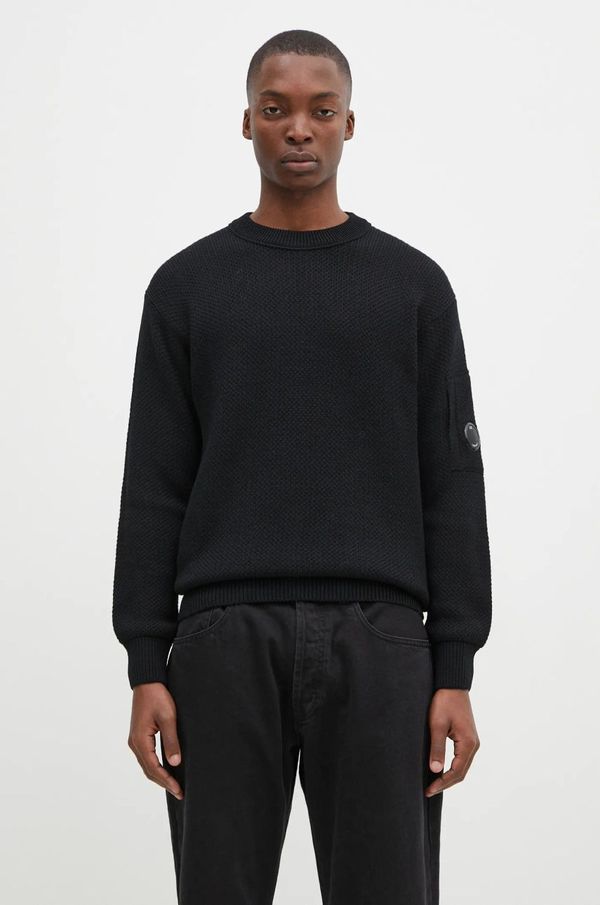 C.P. Company Vuneni pulover C.P. Company Knitwear Crew Neck In Re-Wool za muškarce, boja: crna, 17CMKN228A006595A