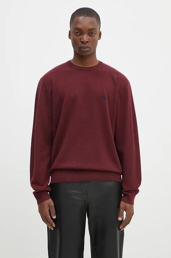 Carhartt WIP Vuneni pulover Carhartt WIP Madison Sweater boja: bordo, lagani, I030841.2CPXX
