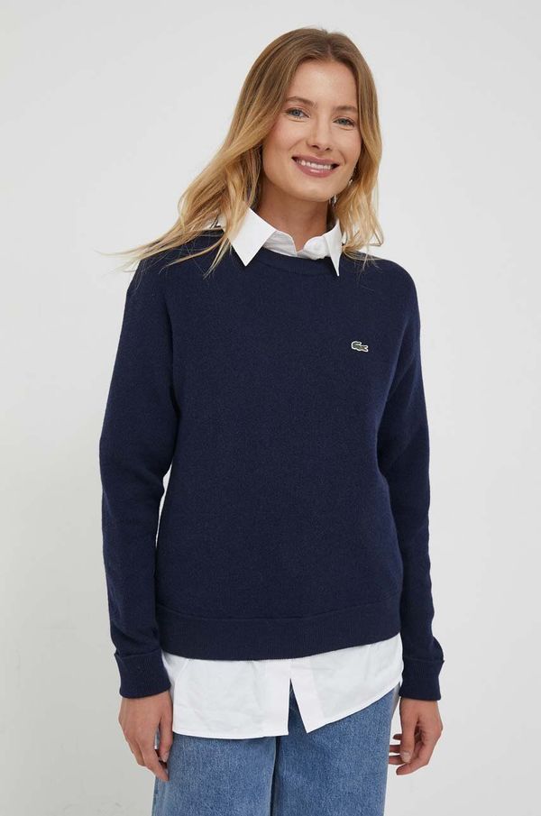 Lacoste Vuneni pulover Lacoste za žene, boja: tamno plava