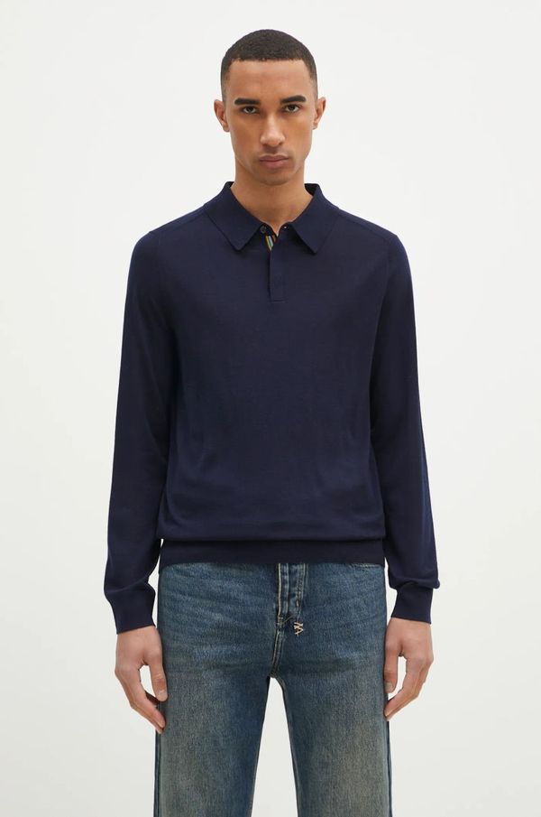 Paul Smith Vuneni pulover Paul Smith za muškarce, boja: crna, lagani, M1R-241Z-P02093
