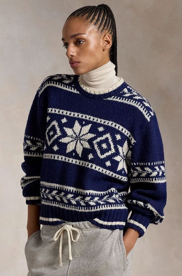 Polo Ralph Lauren Vuneni pulover Polo Ralph Lauren za žene, boja: tamno plava, topli, 211947933