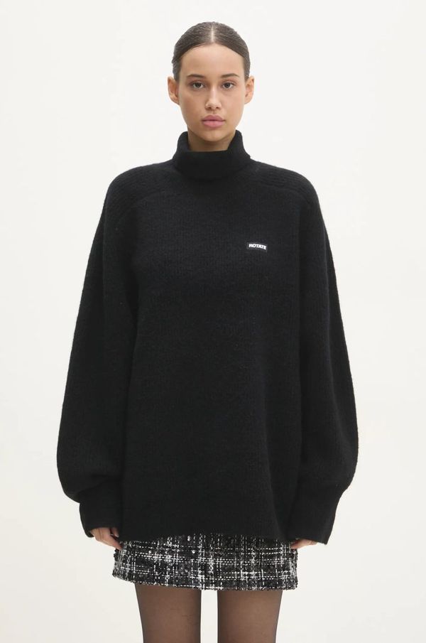 Rotate Vuneni pulover Rotate Turtleneck za žene, boja: crna, s dolčevitom, 113128100