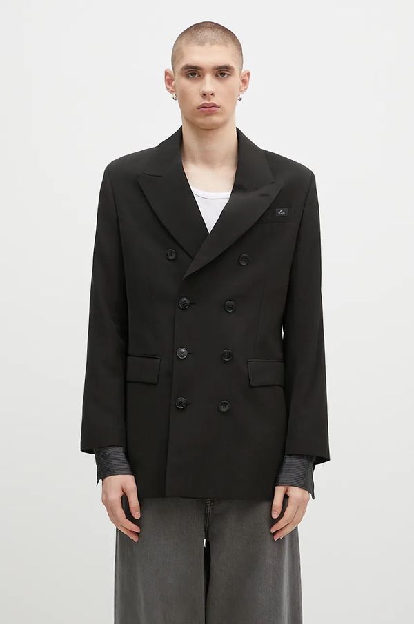 Martine Rose Vuneni sako Martine Rose Double Breasted Short Coat boja: crna, 328WT05006