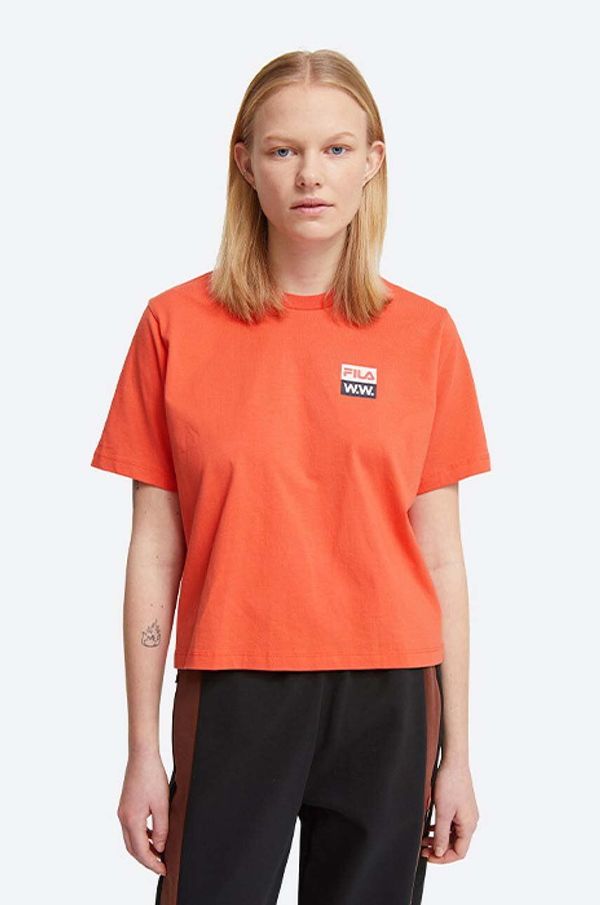 Wood Wood Pamučna majica Wood Wood Steffi T-Shirt x Fila boja: narančasta, 688376.B026-ORANGE