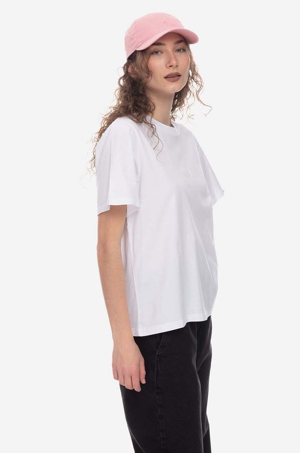 Woolrich Pamučna majica Woolrich Logo T-shirt 100 boja: bijela, CFWWTE0070FRUT2926-8041
