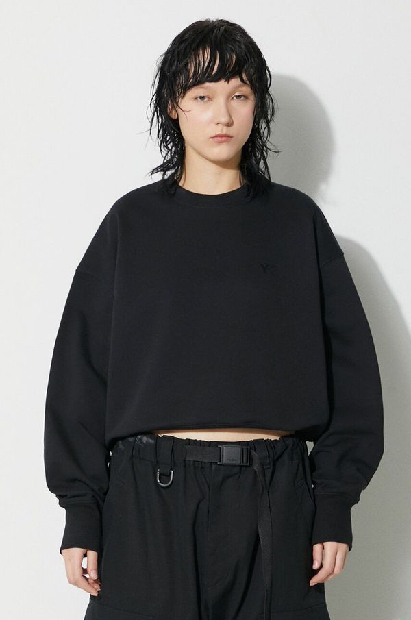 Y-3 Dukserica Y-3 French Terry Crew Sweat za žene, boja: crna, bez uzorka, IV5567