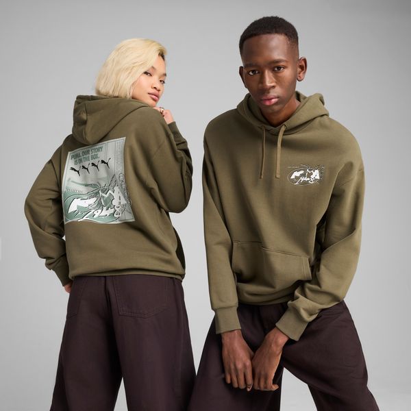 PUMA FUTURE.Puma.ARCHIVE Relaxed Graphic Hoodie Unisex, Green, Size XL, Clothing