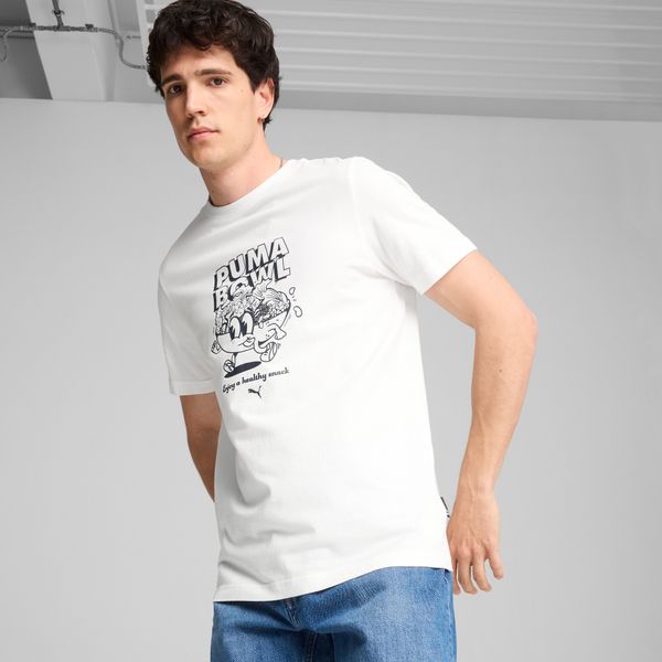PUMA Men's GRAPHICS Puma Bowl T-Shirt, White, Size XL, Clothing