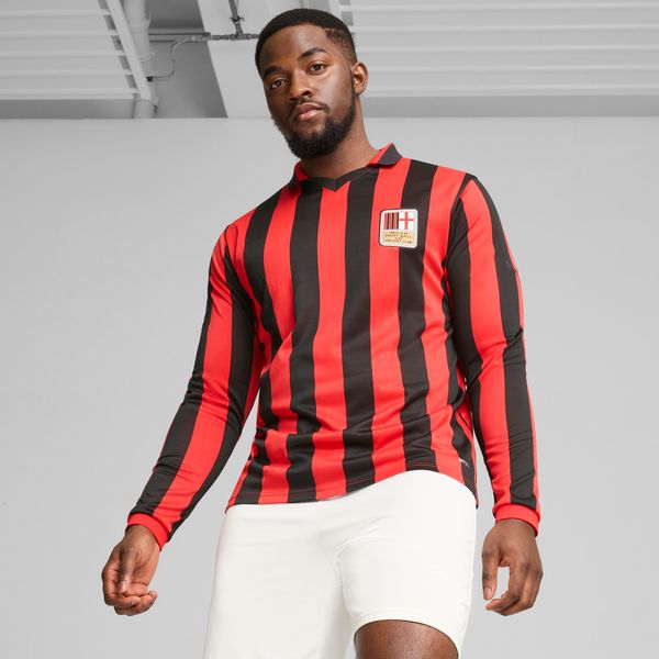 PUMA Men's Puma AC Milan 125th Anniversary Authentic Jersey, Black, Size L, Clothing