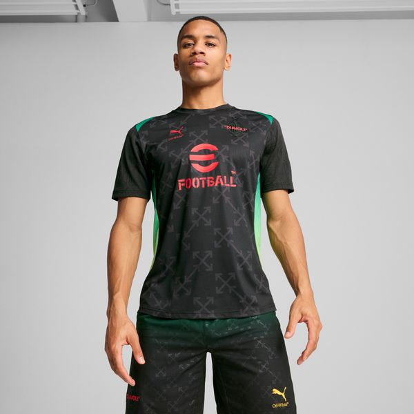 PUMA Men's Puma AC MILAN x OFF-WHITE™ Pre-match Jersey, Black, Size XXL, Clothing