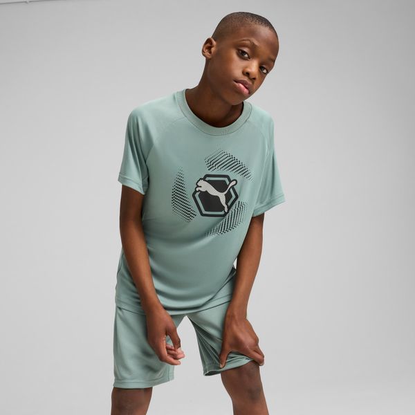 PUMA Men's Puma Active Sports Graphic Poly Tee Youth, Green, Size 15-16Y, Clothing
