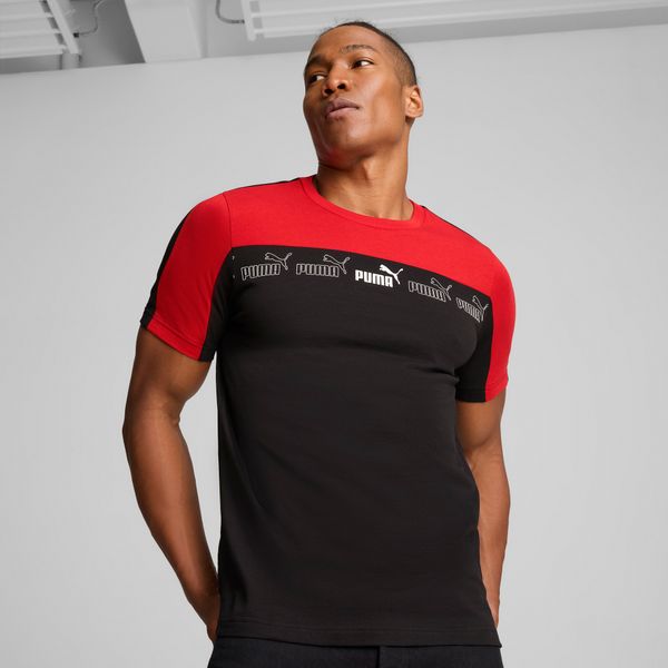 PUMA Men's Puma Around The Block T-Shirt, Red, Size L, Clothing