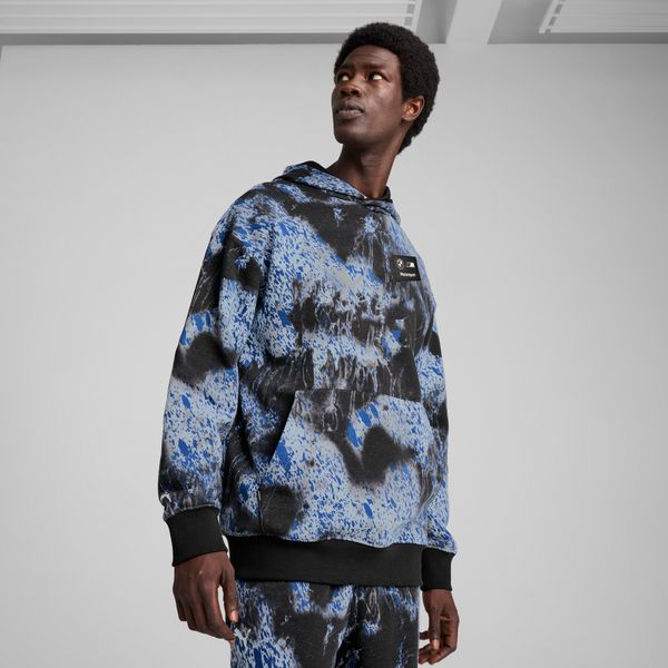PUMA Men's Puma BMW M Motorsport Colour Splash All-over Print Hoodie, Black, Size L, Clothing