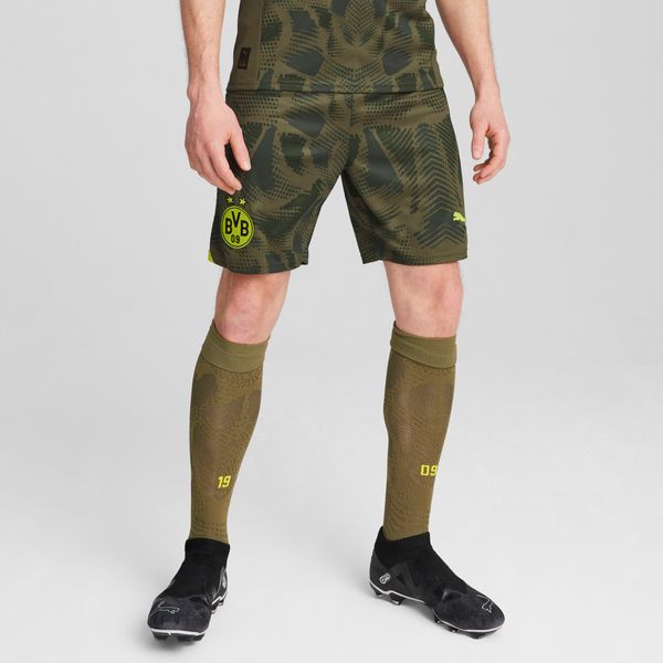 PUMA Men's Puma Borussia Dortmund 24/25 Goalkeeper Shorts, Green, Size M, Clothing