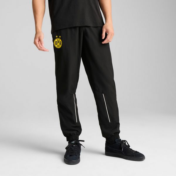 PUMA Men's Puma Borussia Dortmund ftbl ARCHIVE Pants, Black, Size L, Clothing