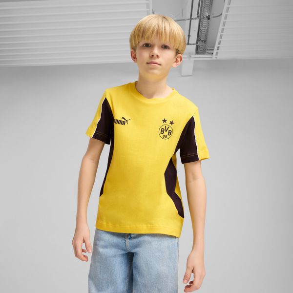 PUMA Men's Puma Borussia Dortmund ftbl ARCHIVE Tee Youth, Yellow, Size 11-12Y, Clothing