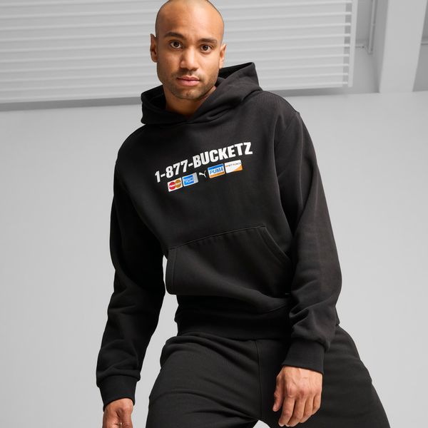 PUMA Men's Puma Call Us Now Basketball Hoodie, Black, Size L, Women