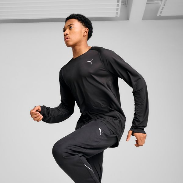 PUMA Men's Puma CLOUDSPUN Long Sleeve Running Top, Black, Size M, Clothing