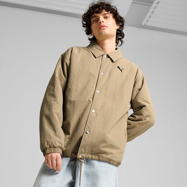 PUMA Men's Puma Coach Jacket, Beige, Size M, Clothing