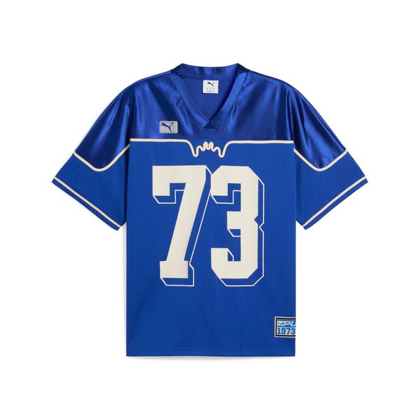 PUMA Men's Puma Dress Code Football-Inspired Basketball Jersey, Blue, Size XS, Sport