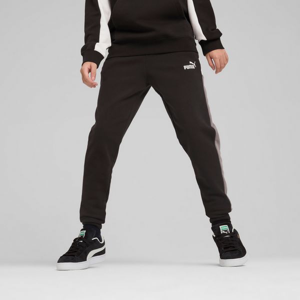 PUMA Men's Puma Essentials Block Sweatpants Youth, Black, Size 15-16Y, Clothing