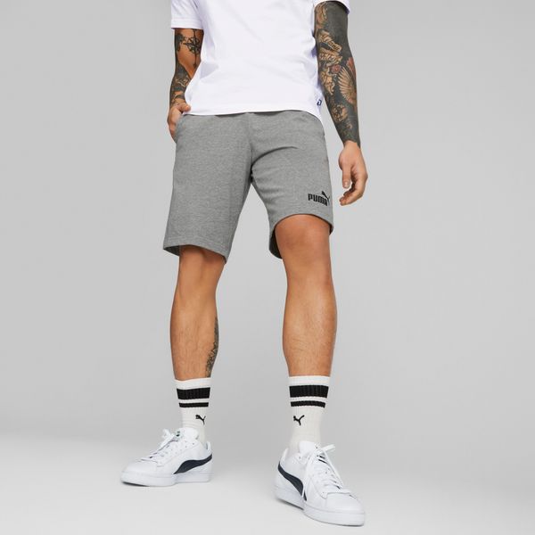 PUMA Men's Puma Essentials Jersey Shorts, Gray, Size L, Clothing
