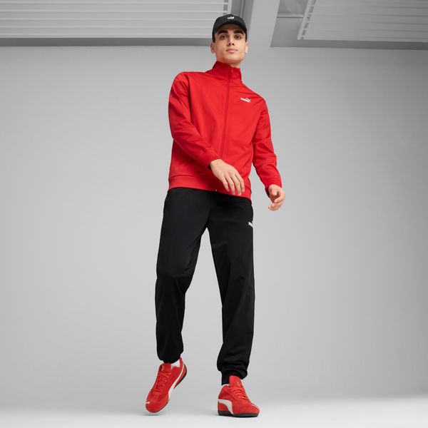 PUMA Men's Puma Essentials Poly Suit, Red, Size XS, Clothing